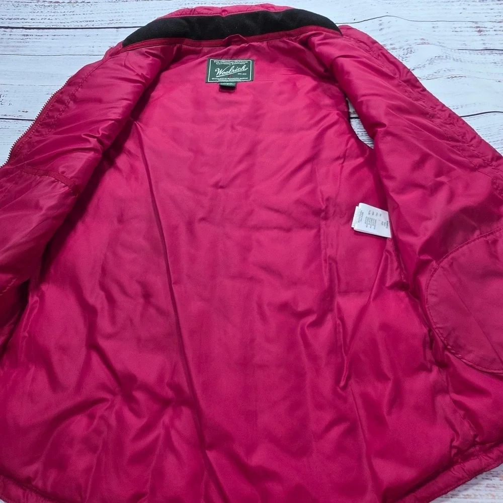 Woolrich Puffer Vest Womens Small Ruby Red Excellent Quilted Full 2 Way Zipper